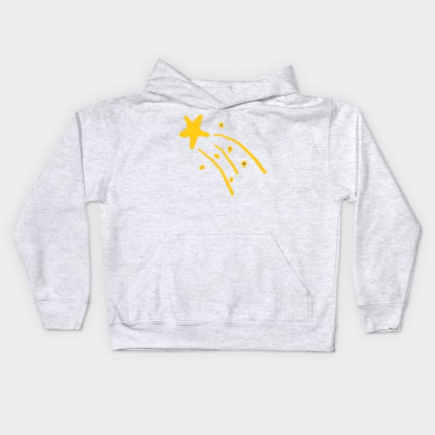 Shooting Star. A pretty, cute shooting star drawing. Kids Hoodie by Blue Heart Design